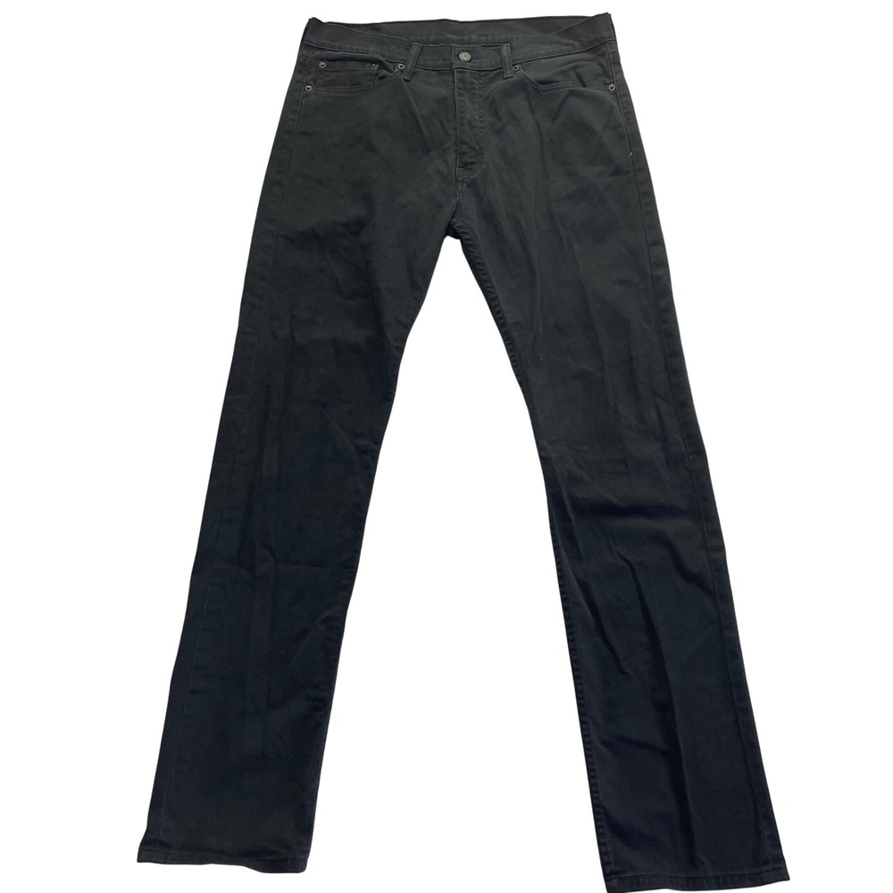 Levi's 513 Slim Straight Jeans Mens 34x34 Black Denim Pants Stretch